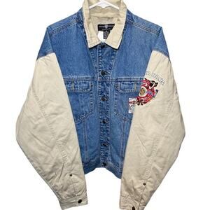 VINTAGE LOONEY TUNES DENIM JACKET JEAN VARSITY JACKET '96